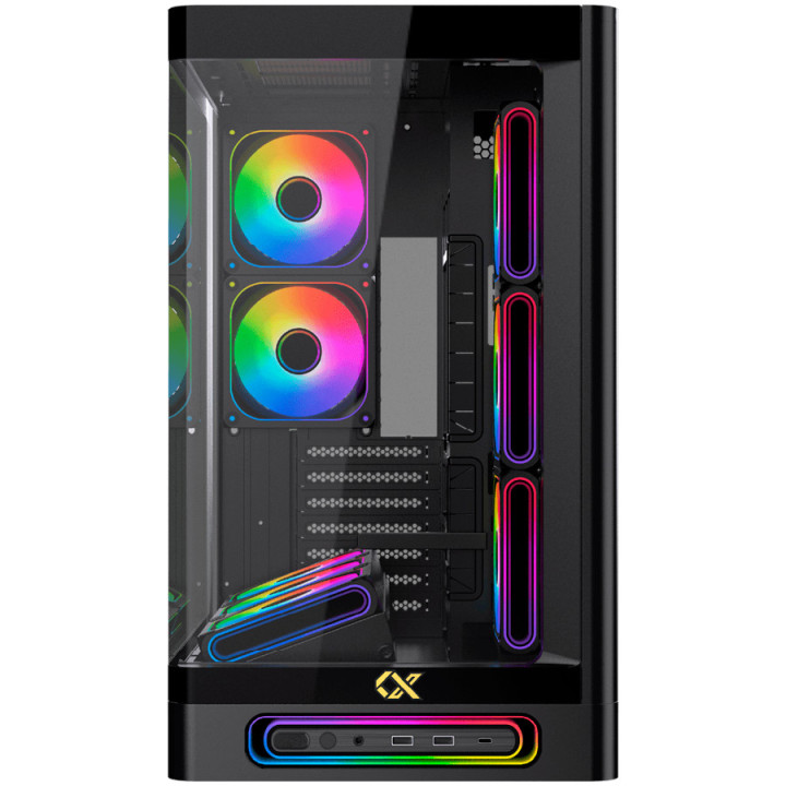 Кутия за компютър XIGMATEK Heaven Air, Midi Tower, Curved Tempered Glass, 6x PWM + 2x PWM вентилатора, ARGB, USB 3.0 x2 + Type-C