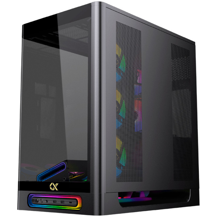 Кутия за компютър XIGMATEK Heaven Air, Midi Tower, Curved Tempered Glass, 6x PWM + 2x PWM вентилатора, ARGB, USB 3.0 x2 + Type-C