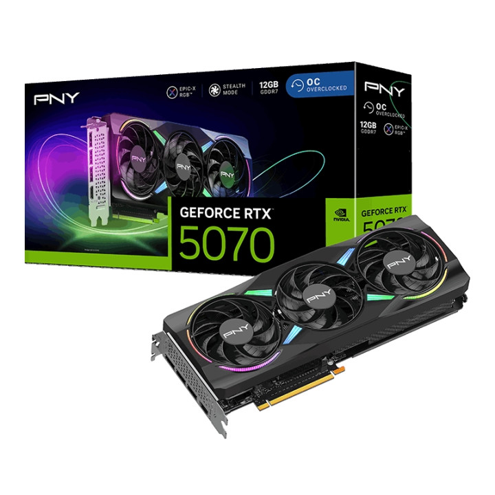 Видео карта PNY GeForce RTX 5070, 12GB GDDR7 192-bit - VCG507012TFXXPB1-O - 1