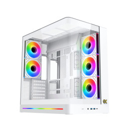 Кутия за компютър XIGMATEK PANO II AIR Arctic, Midi Tower, EATX, Mesh Top, Закалено стъкло, Бял - EN48524 - 1
