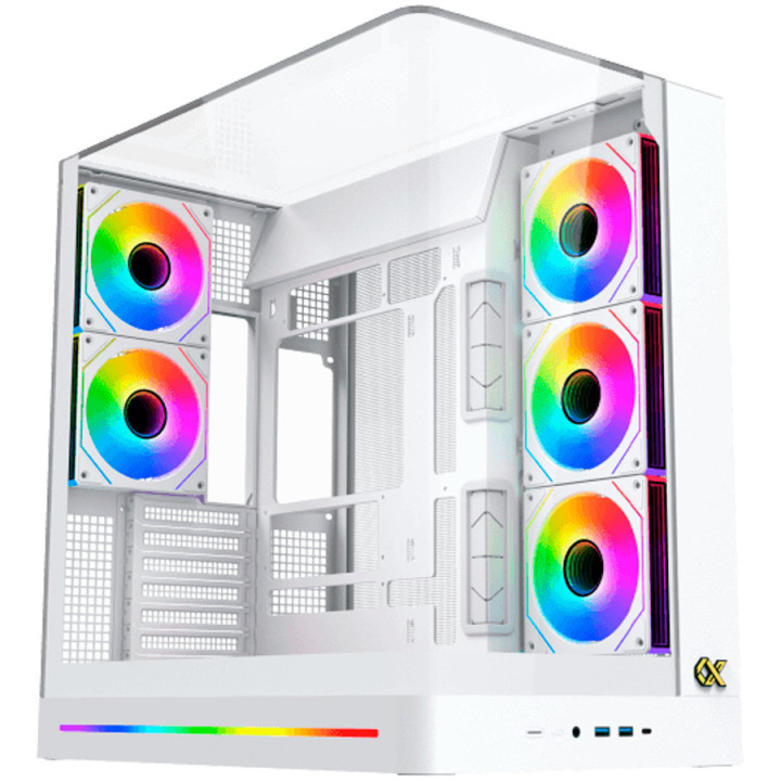 Кутия XIGMATEK Pano II Arctic, Midi Tower, Curved Tempered Glass, ARGB 8-вентилаторна система - EN48425 - 1