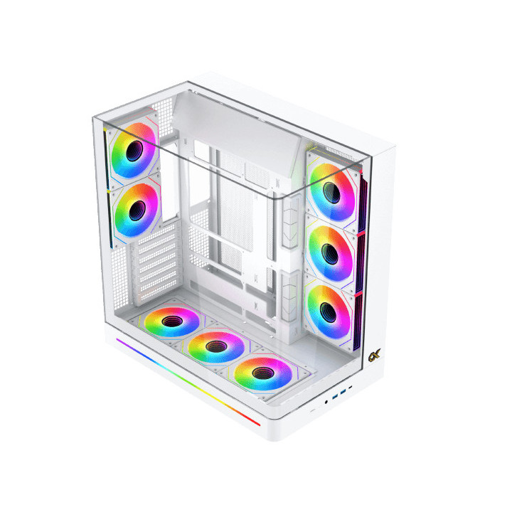 Кутия XIGMATEK Pano II Arctic, Midi Tower, Curved Tempered Glass, ARGB 8-вентилаторна система - EN48425 - 2