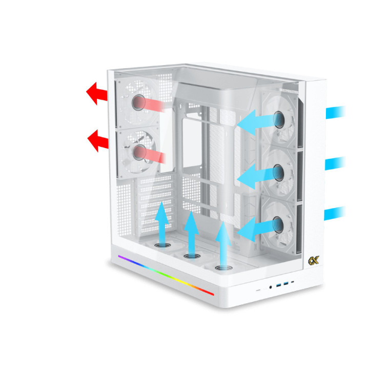 Кутия XIGMATEK Pano II Arctic, Midi Tower, Curved Tempered Glass, ARGB 8-вентилаторна система - EN48425 - 3