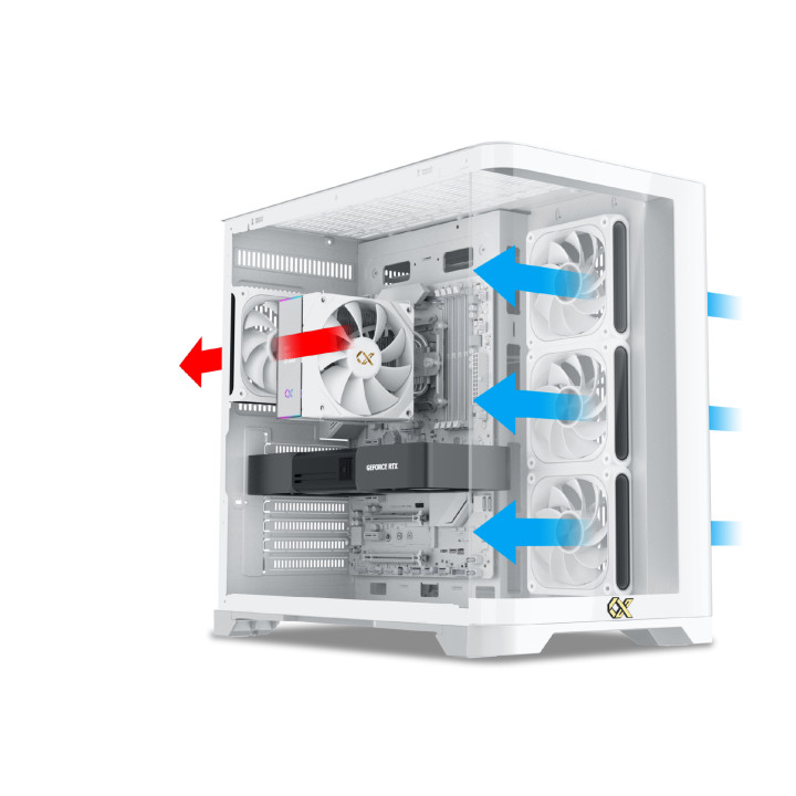 Кутия за компютър XIGMATEK Crystal Storm Arctic V2, Midi Tower EATX, Бял - EN49408 - 2