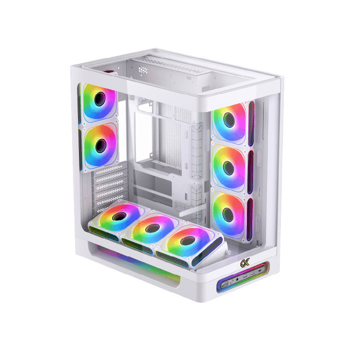 Компютърна кутия XIGMATEK Heaven Arctic EN49583, Midi Tower, Extended ATX, Бяла, Закалено стъкло, RGB LED, Поддръжка за водно ох