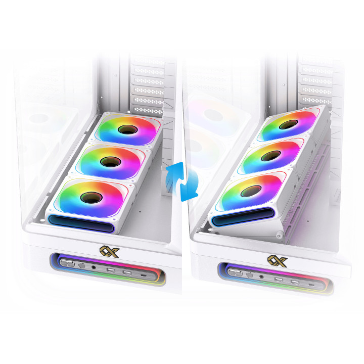 Компютърна кутия XIGMATEK Heaven Arctic EN49583, Midi Tower, Extended ATX, Бяла, Закалено стъкло, RGB LED, Поддръжка за водно ох
