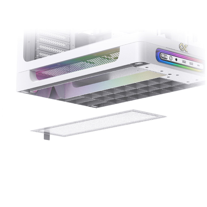Компютърна кутия XIGMATEK Heaven Arctic EN49583, Midi Tower, Extended ATX, Бяла, Закалено стъкло, RGB LED, Поддръжка за водно ох