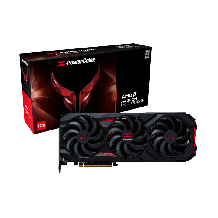 Видео карта PowerColor Radeon RX 9070 Red Devil, 12GB GDDR6 18Gbps - RX9070GRE 12G-E/OC - 1