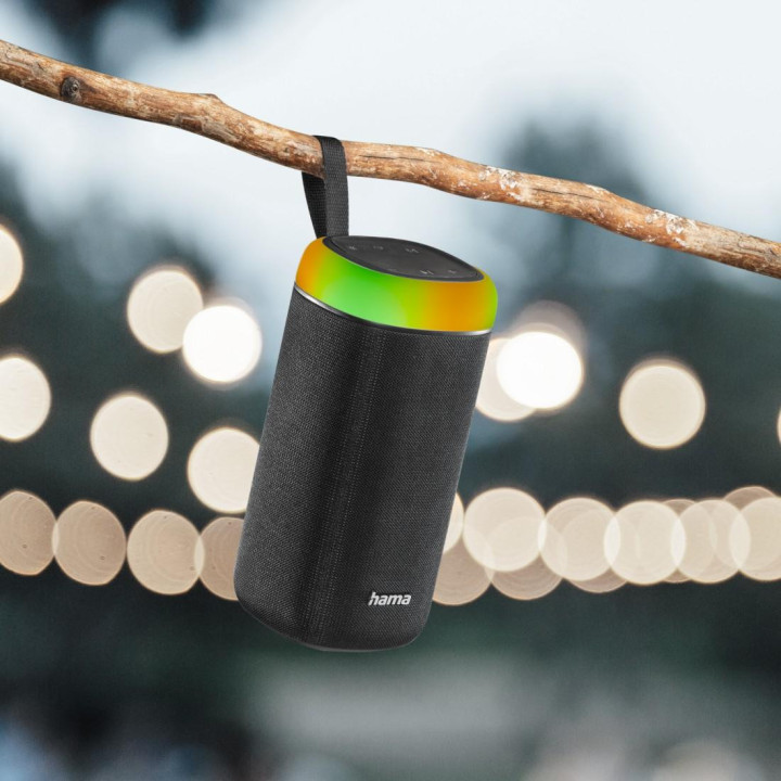 Bluetooth мобилна колонка Hama Shine 2.0, 30W, LED, Защита от вода, Черен - 188228