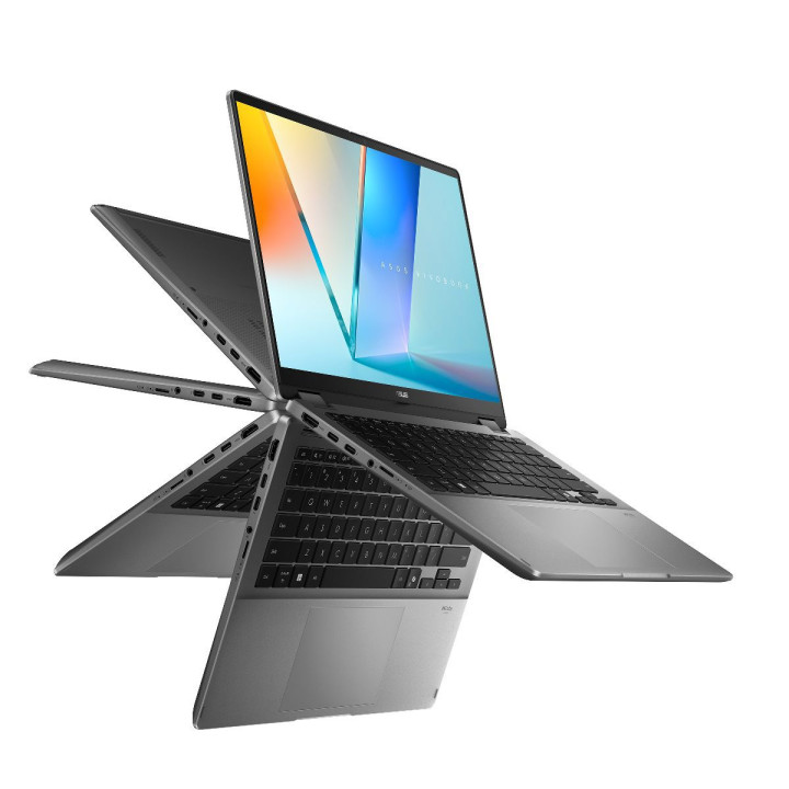 Лаптоп ASUS VIVOBOOK 14 FLIP TP3407SA-SG155WNA, 14" WUXGA OLED, Intel Core Ultra 7 258V, 32GB LPDDR5X, 1TB SSD, Win 11 Home - 90
