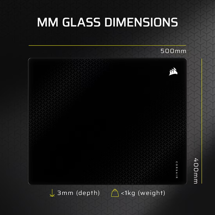 Гейминг подложка за мишка CORSAIR MMGLASS, черна - CH-9460000-WW - 7