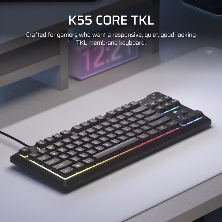 Геймърска клавиатура Corsair K55 Core TKL RGB - CH-9216065-NA - 2