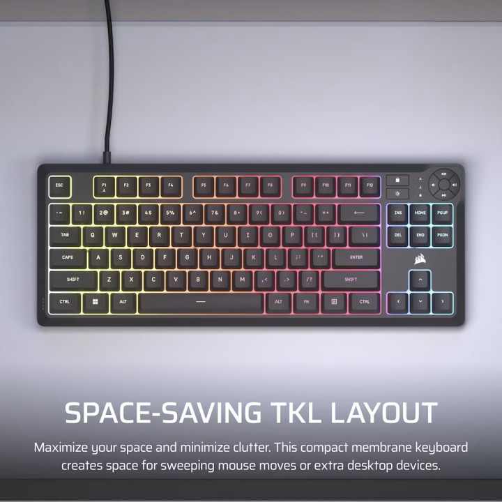 Геймърска клавиатура Corsair K55 Core TKL RGB - CH-9216065-NA - 3