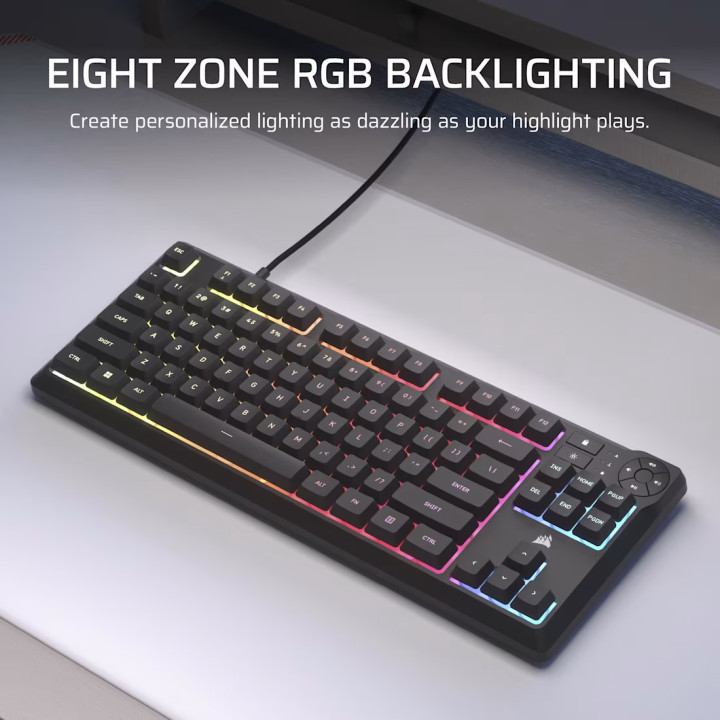 Геймърска клавиатура Corsair K55 Core TKL RGB - CH-9216065-NA - 6