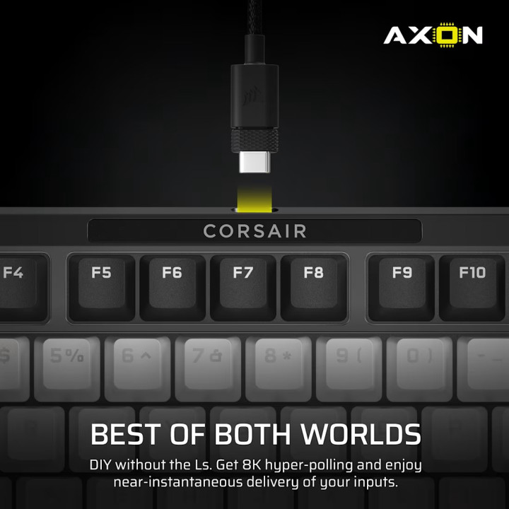 Bluetooth механична геймърска клавиатура Corsair Makr Pro 75, Hall Effect, Carbon - CH-91CE21G-NA - 12