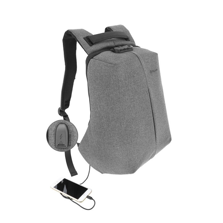 Раница за лаптоп Tellur V2, 15.6", USB-A, защита против кражба, сива - TLL611232 - 1