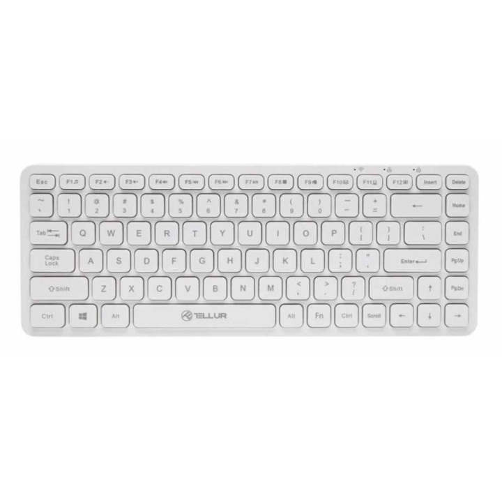 Безжична клавиатура TELLUR, Mini, US оформление, бял - TLL491241 - 1