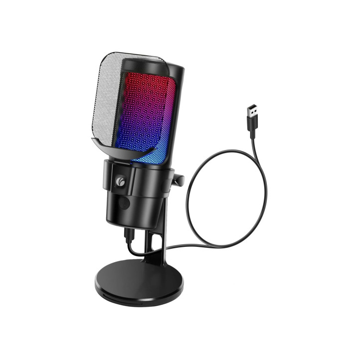 Микрофон VCom M902, USB, RGB подсветка, Cardioid Condenser - VCOM-M902-BK - 1