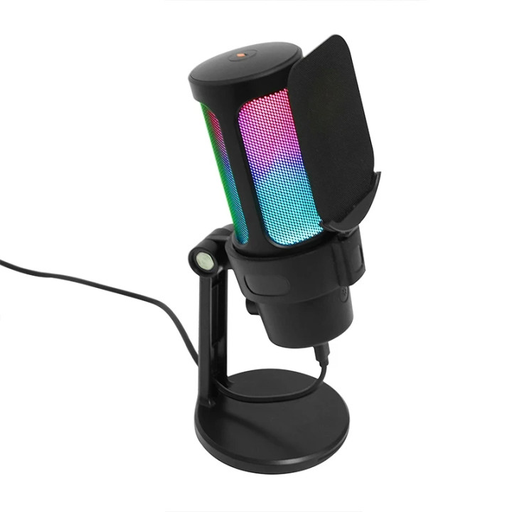 Микрофон VCom M902, USB, RGB подсветка, Cardioid Condenser - VCOM-M902-BK - 10