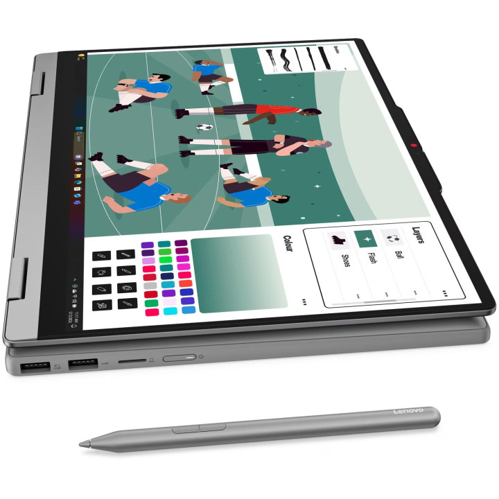Лаптоп Lenovo IdeaPad 5 2-in-1 14AHP11, 14" WUXGA Touch, AMD Ryzen 7 250, 16GB DDR5, 512GB SSD, Windows 11 Home - 83UJ0024BM - 1