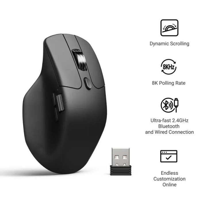 Безжична геймърска мишка Keychron M6S-A23, 8000Hz, PixArt PAW3950, 30000 DPI - 2
