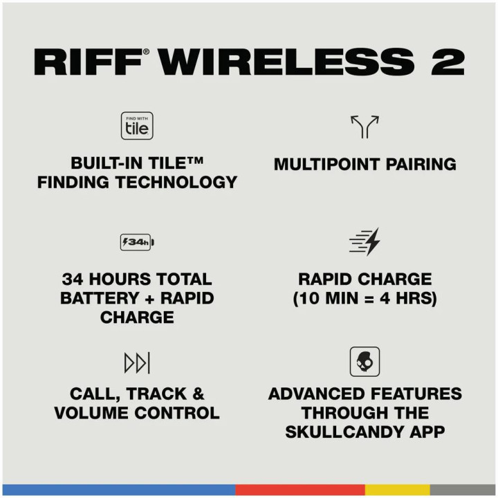 Безжични слушалки Skullcandy Riff 2, черни - S5PRW-P740 - 4
