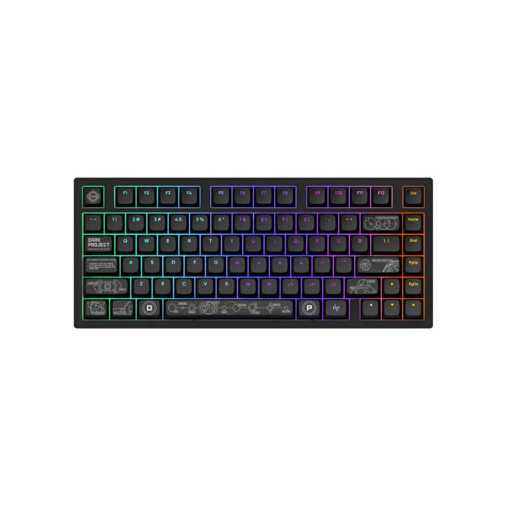 Безжична геймърска клавиатура Dark Project ALU81A Terra Nova V2, Черна, RGB подсветка, G3MS Moonstone суичове - DPKB_NOVA_81_ANS