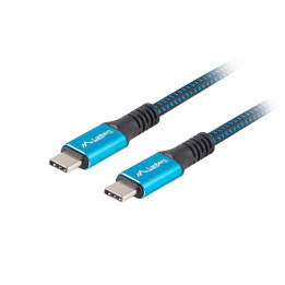 USB-C кабел Lanberg, 0.5m, USB-C (M) - USB-C (M), 100W, 40Gb/s, 8K - CA-CMCM-45CU-0005-BK - 1
