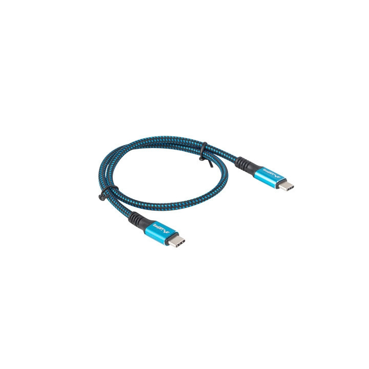 USB-C кабел Lanberg, 0.5m, USB-C (M) - USB-C (M), 100W, 40Gb/s, 8K - CA-CMCM-45CU-0005-BK - 2