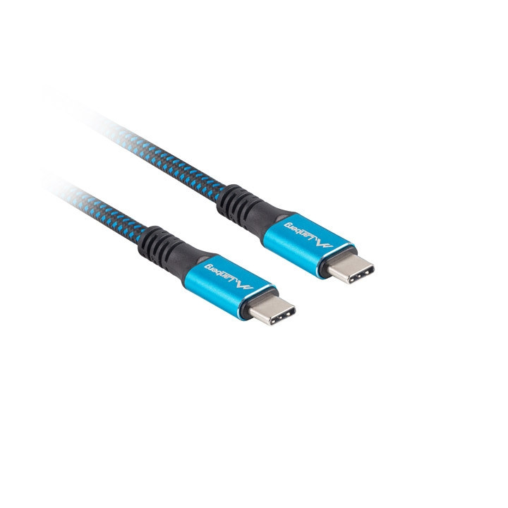 USB-C кабел Lanberg, 0.5m, USB-C (M) - USB-C (M), 100W, 40Gb/s, 8K - CA-CMCM-45CU-0005-BK - 3