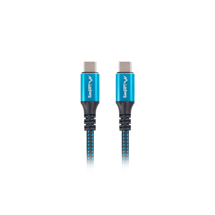 USB-C кабел Lanberg, 0.5m, USB-C (M) - USB-C (M), 100W, 40Gb/s, 8K - CA-CMCM-45CU-0005-BK - 4