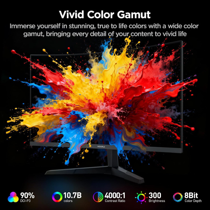 Монитор KOORUI 27E6QCA, 27" QHD 180Hz VA curved - 6