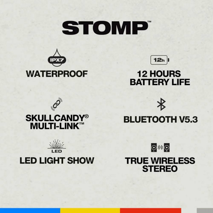 Bluetooth портативна колона Skullcandy Stomp Boombox, IPX7 водоустойчива, 12 часа батерия - 2SKSK1850B0F3 - 3