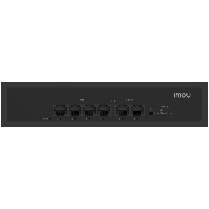 Мрежов комутатор IMOU 6-портов PoE, 4x PoE 10/100, 2x Uplink 10/100, 45W захранване - SF106P - 2