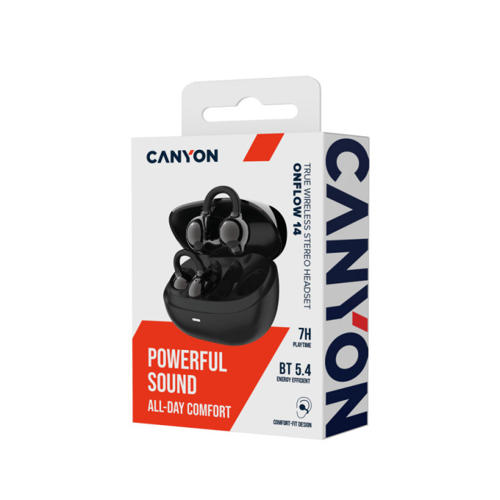 Безжични слушалки CANYON OWS OnFlow 14, черни - CNS-TWS14B - 9