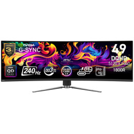 Монитор MSI MPG 491CQPX QD-OLED, 49" DQHD 5120x1440 240Hz QD-OLED 1800R - 9S6-3FA84T-016 - 1