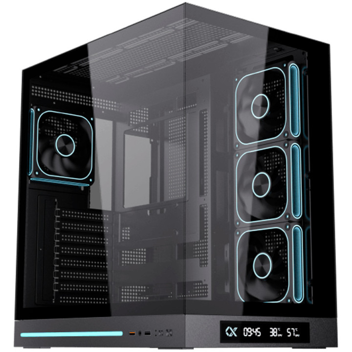 Кутия за компютър XIGMATEK Cloud DGT, Midi Tower, Extended ATX поддръжка, LCD дисплей, ARGB LED осветление - EN49613 - 1