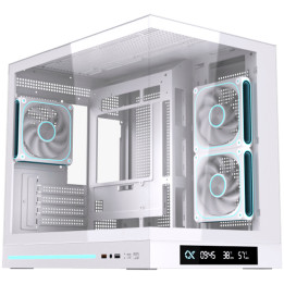 Кутия за компютър XIGMATEK Cloud M DGT 3AF Arctic, Midi Tower Micro ATX, LCD дисплей, бяла - EN49644 - 1