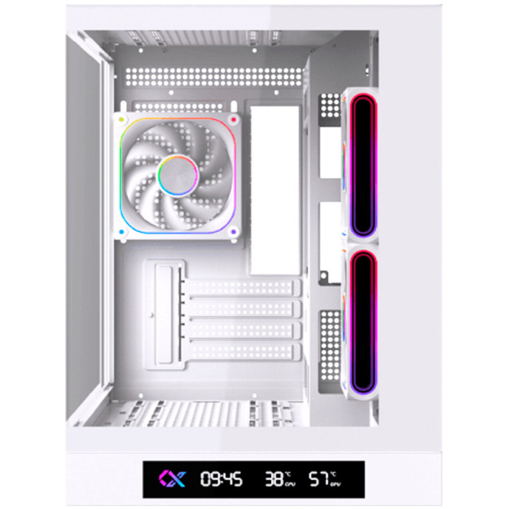 Кутия за компютър XIGMATEK Cloud M DGT 3AF Arctic, Midi Tower Micro ATX, LCD дисплей, бяла - EN49644 - 2