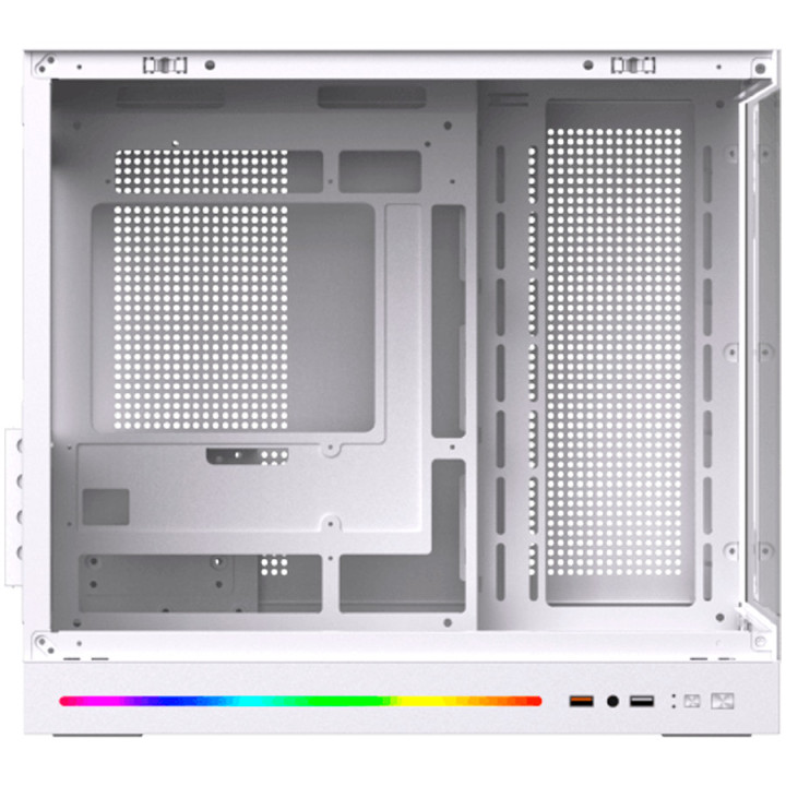 Кутия за компютър XIGMATEK Cloud M DGT 3AF Arctic, Midi Tower Micro ATX, LCD дисплей, бяла - EN49644 - 3