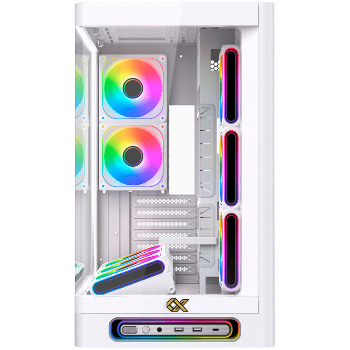Кутия за компютър XIGMATEK Heaven Air Arctic, Midi Tower, Темпирано стъкло, ARGB LED, 11бр. вентилатора - EN49606 - 2