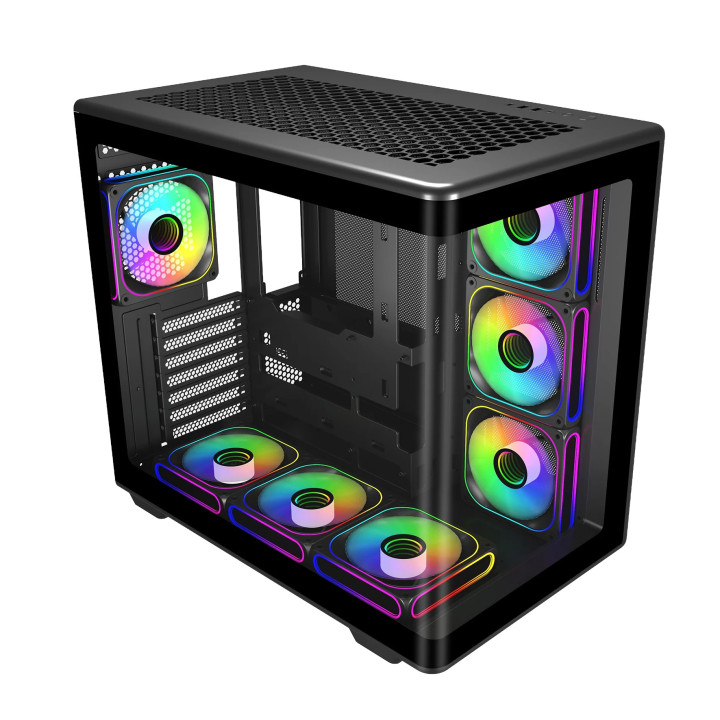 Кутия за компютър CoolerMaster Elite 600, Middle Tower, ATX/Micro ATX/Mini ITX, 7бр ARGB вентилатори - E600-KGNN-S02 - 2