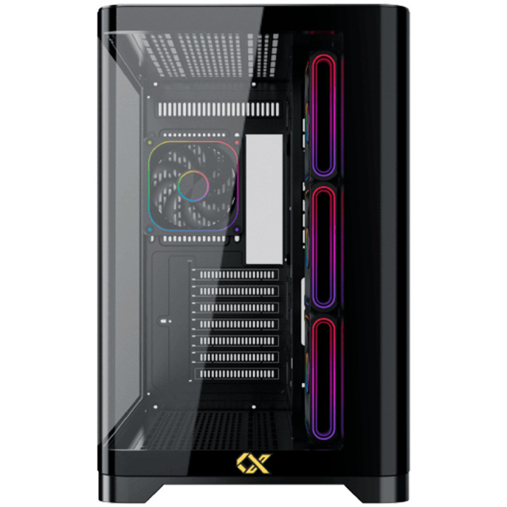 Кутия за компютър XIGMATEK Crystal Storm V2, Midi Tower EATX, Закалено стъкло, 3x 120mm RGB вентилатора - EN49392 - 2