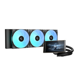 Водно охлаждане за процесор DeepCool LT360 VISION ARGB, 4.5" IPS LCD 854x480, LGA1851/AM5 - R-LT360VISIONBKAMMC-G-1 - 1