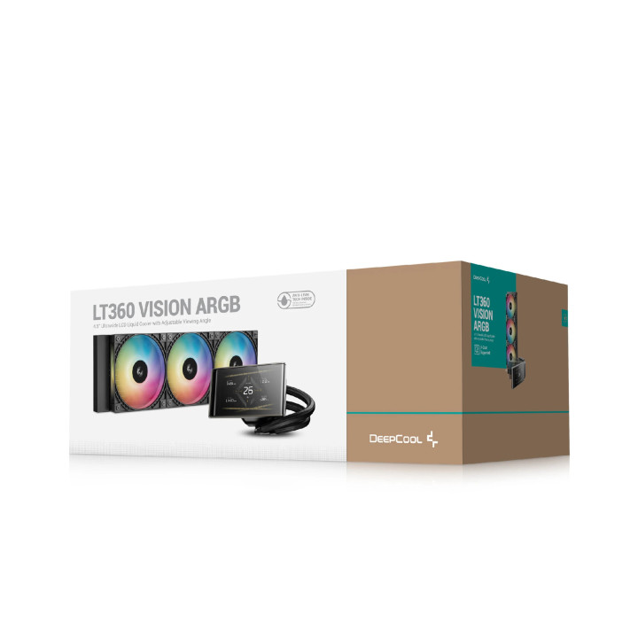 Водно охлаждане за процесор DeepCool LT360 VISION ARGB, 4.5" IPS LCD 854x480, LGA1851/AM5 - R-LT360VISIONBKAMMC-G-1 - 8