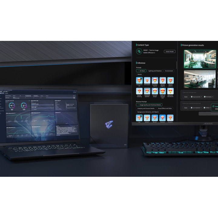 Външна видео карта GIGABYTE GeForce AORUS RTX 5090 AI BOX, 32GB GDDR7 28Gbps - GV-N5090IXEB-32GD - 5