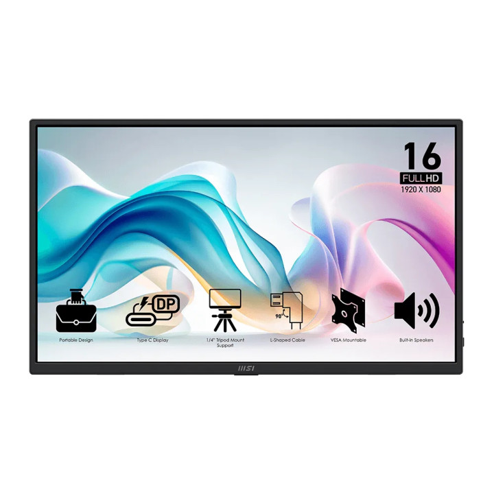 Преносим монитор MSI PRO MP165 E6, 15.6" Full HD IPS - 9S6-3PE50M-001 - 2