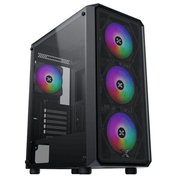 Кутия за компютър Xigmatek DUO X, ATX/EATX, 4бр вентилатора RGB, черна - EN45134 - 1