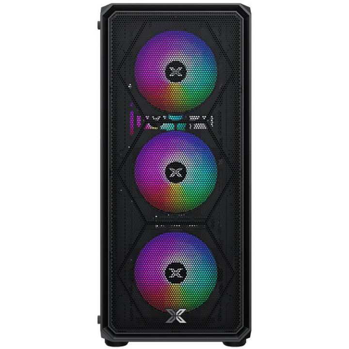 Кутия за компютър Xigmatek DUO X, ATX/EATX, 4бр вентилатора RGB, черна - EN45134 - 3