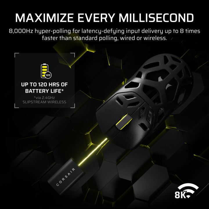 Безжична геймърска мишка Corsair SABRE v2 PRO MG, Магнезиева, Черна - CH-931G100-WW - 5